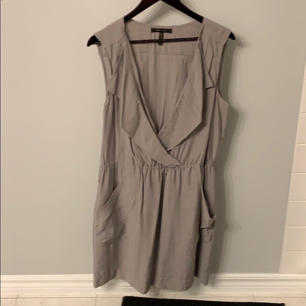 BCBG gray dress with collared front size L